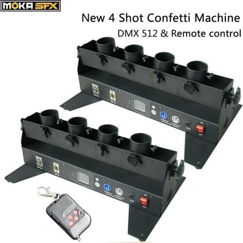 2 Pcs/lot Electric 4 Head Confetti Machine AC110V-240V Smoke 100W four tube confetti cannon Suit For Wedding Party Disco Club