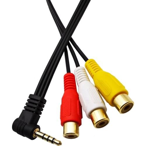 2pcs Gold Plated 3.5MM Mini Stereo M To 3RCA Audio Video F Adapter Cable 0.5m