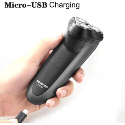 POREE PS190 3D Floating USB Rechargeable Electric Shaver Intelligent Washable Trimmer Men Face Barber Razor Machine