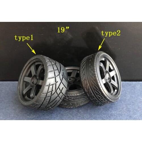 4Pcs 1:18 Car Model Wheels RAYS TE37 Model Refit Wheel Hub Rim 19 Inches Diameter 35.5mm