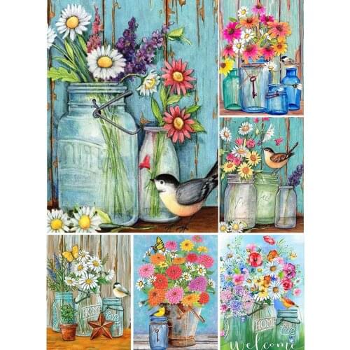 5D DIY Diamond Painting Birds Flowers Cross Stitch Kit Full Drill Square Embroidery Sale Mosaic Art Picture of Rhinestones Decor