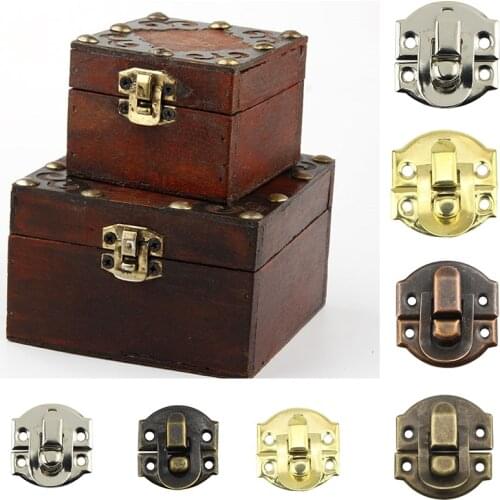 Antique Iron Hasps Lock Latches For Jewelry Box Buckle Suitcase Buckle Clip Wooden Clasp Wine Box Latch