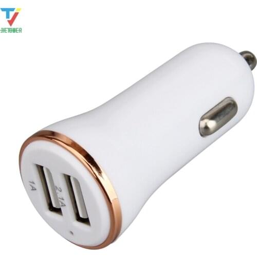 Dual USB Car Charger Adapter 5V 2.1A Fast Charge 2 Ports Car-Charger for IPhone XS MAX 8 7 Plus for Samsung S9 S8 100pcs