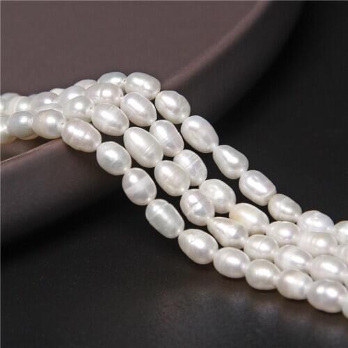 4-5mm White Freshwater Pearl Beads For Jewelry Making Genuine Natural Oval Shape Pearl Punch Beads DIY Necklace Bracelet 14"