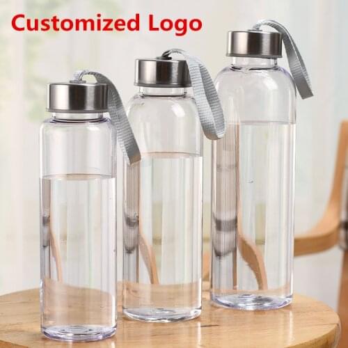 Water Bottles Portable Outdoor Sports Safety Transparent Plastic Drinking Cup 600ML Students Children Use Portable Customized