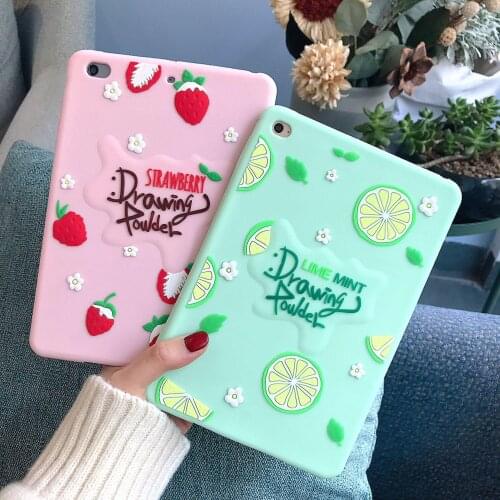 For New IPad 9.7 2017 2018 Case TPU Silicon Fruit Pattern Soft Cover for IPad Air 2 Air 1 6th Generation Strawberry