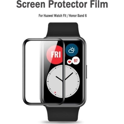 For Honor band 6 screen protector film 3D Curved Full Edge Soft glass Cover Protection For Huawei Watch Fit Screen Protector