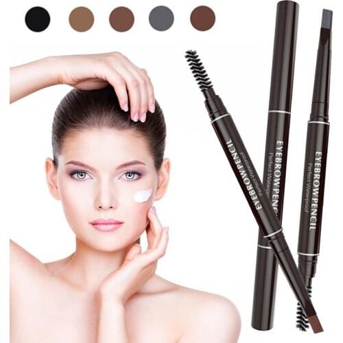 New Double Head Automatic Rotating Natural Eyebrow Pencil Waterproof Eyeliner Comestic Tool Long-lasting Brows Pencil TSLM2