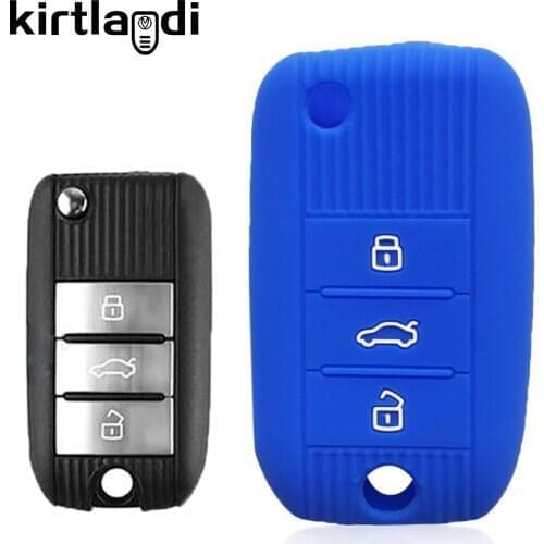 Kirtlandi Key Case Holder For Car MG ZS GS MG 6 e-MG 6 eMG 6 2019 Silicone Flip Folding Remote FOB 3 Button key cover protection