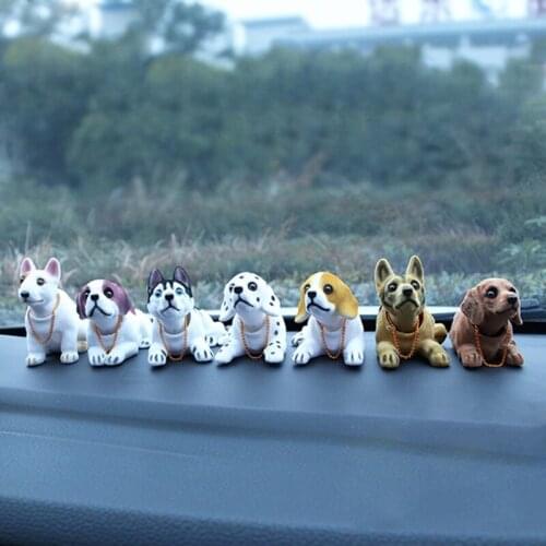 Doll Nodding Dog Shaking Head Resin Simulation Car Dog Toy Dashboard Decoration Car Ornament Cute Car Accessories Girls Women