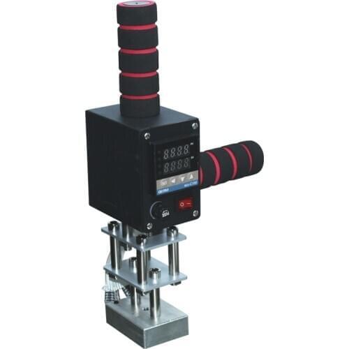 Double Handle Logo Stamping Machine Hot Foil Bronzing Tool Trademark Printing Machine 5*7cm Heater 0-400 Degree 2 Heating Tube