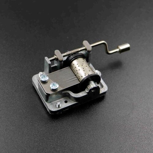 45x37x22mm antiqued silver color handcrank mechanical mini DIY 18 tones music box movement pendant jewelry supplies 1502075-2