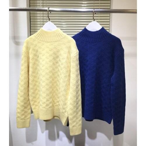 Fashion ladies 2021 new long sleeve sexy casual solid color cashmere sweater 0105