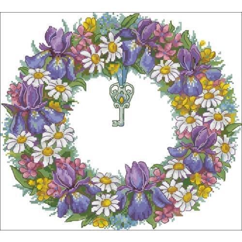 Cross stitch kits genuine long-staple cotton from Egypt with needle- kit garland Series - Daisy Iris key
