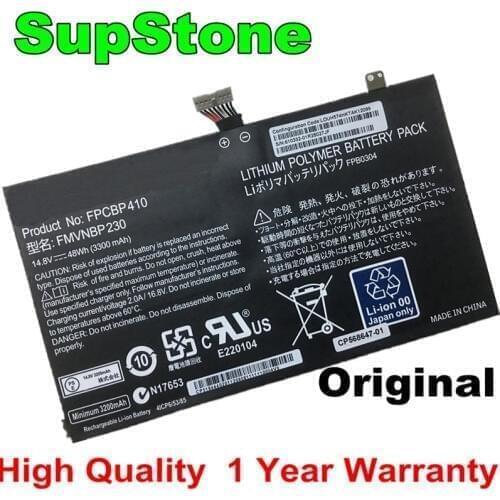 SupStone Genuine Original FPCBP410 Laptop Battery For Fujitsu LifeBook UH554 UH574 OEM FMVNBP230 FPCBP304 battery free shipping