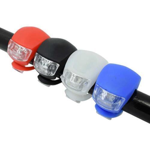 Bicycle Front Light Silicone LED Head Front Rear Wheel Bike Light Waterproof Cycling With Battery Bicycle Accessories Bike Lamp