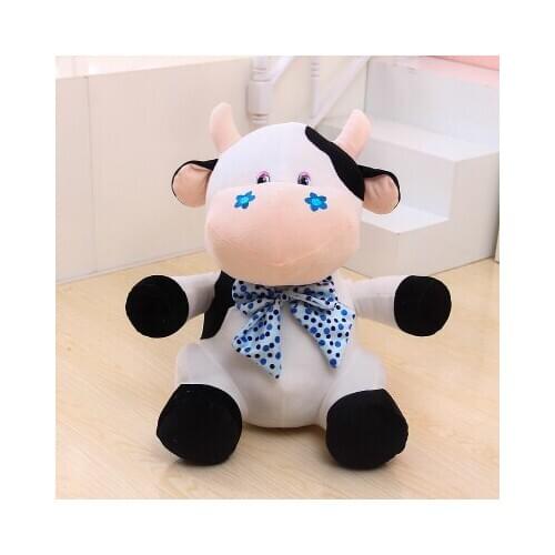 About 30cm cartoon cow plush toy bowtie dairy cow soft doll Christmas gift b0879
