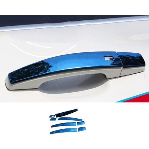Blue Steel Car Outside Door Handle Cover Trim 8PCS For Buick Regal 2009-2016 Car Styling Accessories