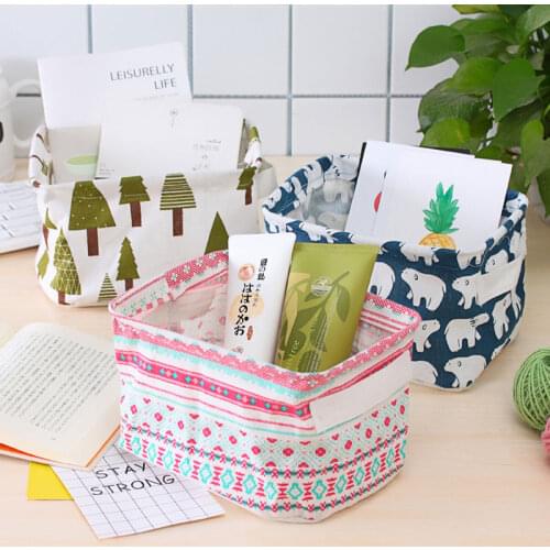 Foldable Underwear Storage Basket Desktop Sundries Toy Storage Box Cosmetic Book Organizer Stationery Container Laundry Basket