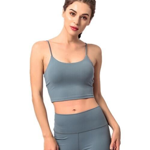 Sports Vest With Padded Women Sexy Camisole Running Fitness Crop Top Workout Quick-Dry Yoga Vest Elastic Tight Gym Clothes
