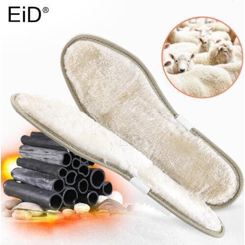 EiD Heated Insoles for Winter Warm Bamboo charcoal sole Wool Heating Shoe Pads Comfortable Deodorant Insert for Men Women Sole