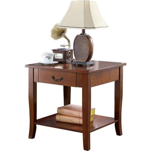 Solid Wood Sofa Side Table American Style Seating Area Table Light Luxury Telephone Table New Chinese Style Side Cabinet Simple