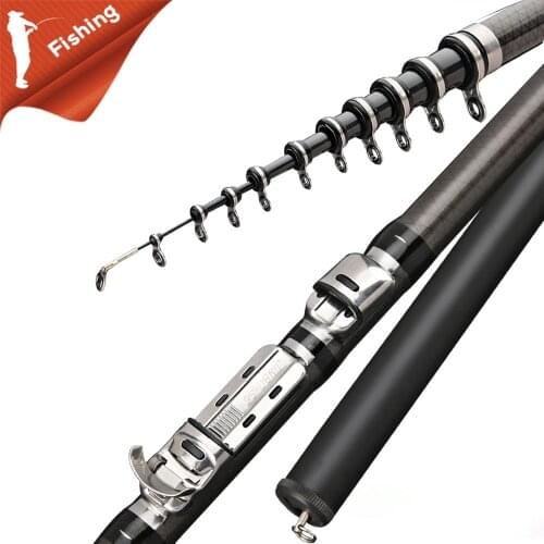 Telescopische Carbon Hengel 2.7M 3.6M 4.5M 5.4M 6.3M 7.2M Ultralight Rock Hengel telescopische Spinning Hengels