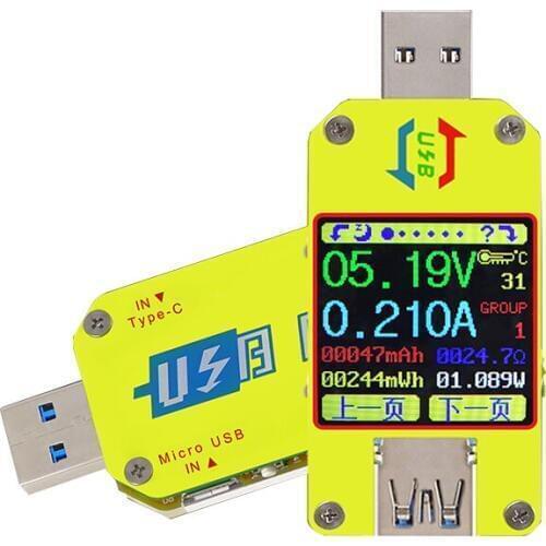 UM34 UM34C for APP USB 3.0 Type-C DC Voltmeter Ammeter Voltage Current Meter Battery Charge Measure Cable Resistance Tester