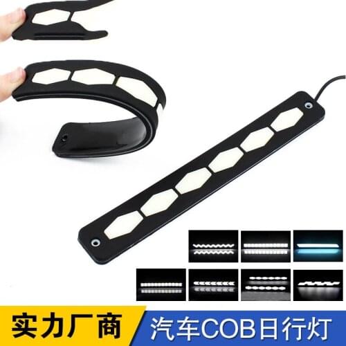 Cross-border explosion car led daily lamp COB silicone LAMP driving personality modified lamp daytime driving lights waterproof