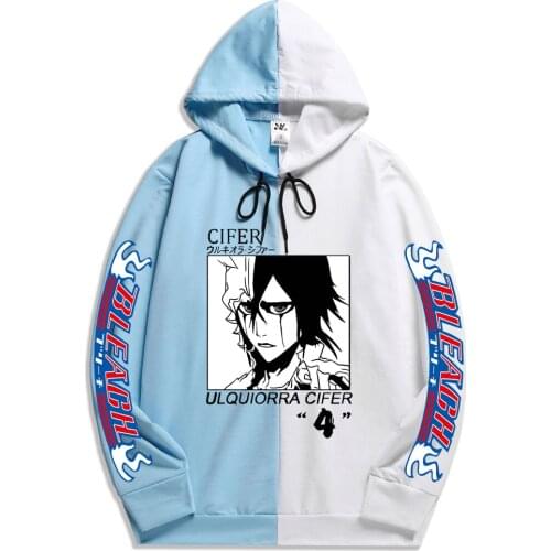Japanese Summer Anime BLEACH Mens Sportswear Hoodie Printing Double Color Hoodies Sweatshirt Harajuku Thin Clothing