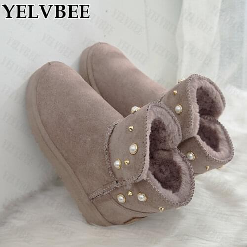 Winter Women Fur Snow Boots 2021 New Casual Platform Warm Ankle Short Plush Flats Botas Fashion Dress Chelsea Boots Rome Zapatos