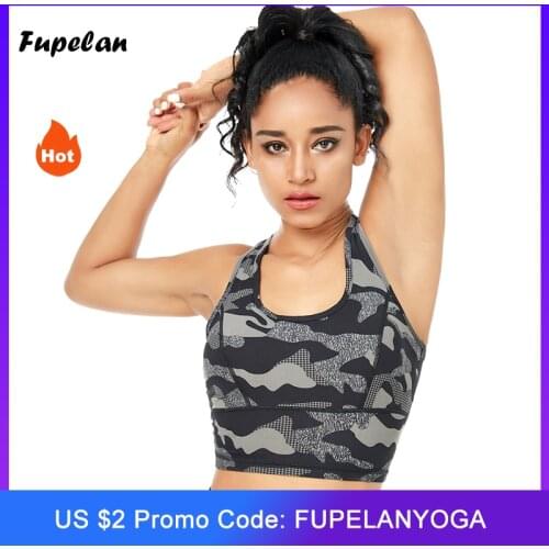 Fupelan Racerback Push-Up Sports Bra for Women Fitness Yoga Crop Top with Removable Padding 2009
