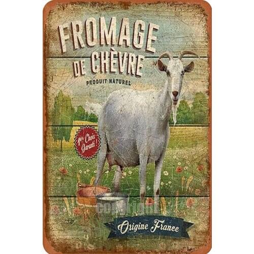 FARM CHEVRE PRODUIT MATUREL Street Metal Sign Outdoor Street Signs Vintage Home Decor Farmhouse Rustic Porch20x30Inche