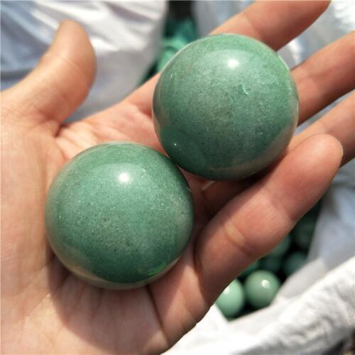 2 PIC Crystal Sphere green aventurine Hand made Massager Crystal Balls Healing Chakra Reiki Ball