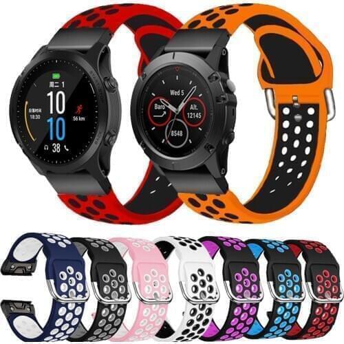 26mm Sport Silicone Watchband Strap for Garmin Fenix 6X 6 Pro 5X 5 Plus 3HR 935 945 22mm Band Easy Fit Quick release Wrist Bands
