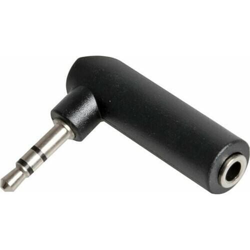 3.5mm STEREO Jack Male Plug to Female Socket Right Angle Aux Adapter 90 Degrees