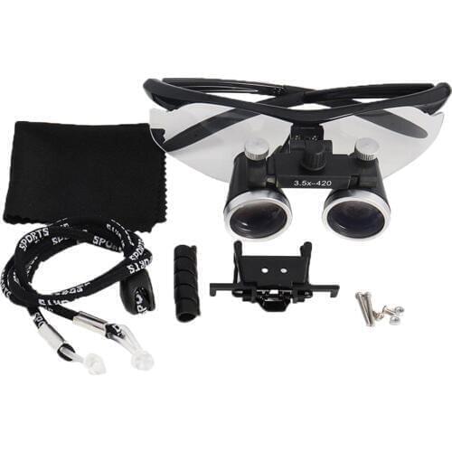 3.5x420mm Dental Loupe Dental Lab Medical Loupe Dental Magnifier Dentists Black