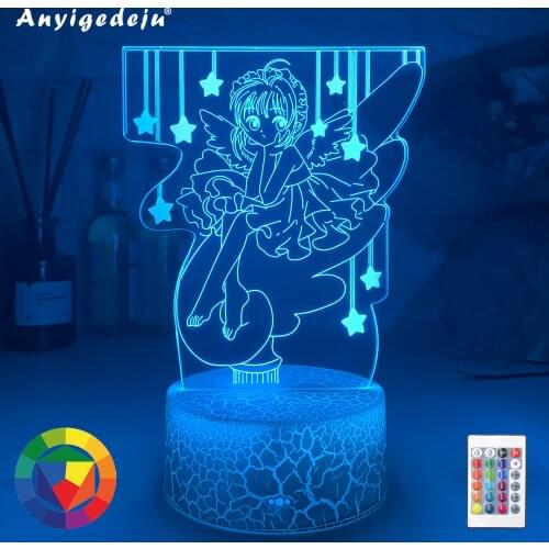 3d Led Light Anime Cardcaptor Sakura for Bedroom Decor Night Light Kids Brithday Gift Manga Room Table 3d Lamp Cardcaptor Sakura