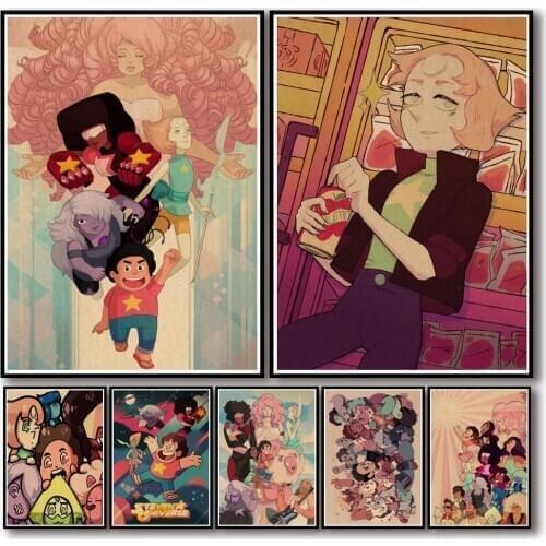 41 Designs Steven Universe Kraftpaper Poster Cartoon Crystal Gems Painting Funny Fancy Wall Sticker for Coffee House Bar 2