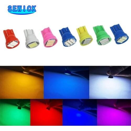50X T10 3 SMD 7014 LED 3SMD 7020 1.5W White Blue Red Green Yellow W5W LED Wedge License Plate Light Car Light Source 12V