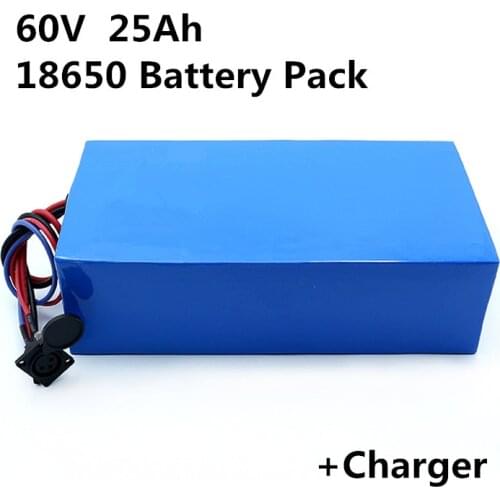 60v 25ah 18650 battery pack 17S with BMS for electric bike battery electric motor Unicycles skateboard UPS Storage+Charger