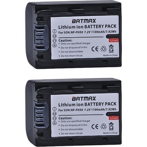 2PCS NP-FH50 NPFH50 Replacement Battery for Sony FH70 FH100 A230 A330 A290 A380 A390 HDR-TG1E TG3 TG5 TG7 DSC-HX1 DSC-HX200