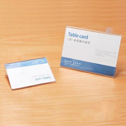Acrylic Price Tag Display Frame Supermarket Clear L-type Brand Bakery Label Desktop Transparent Platform Signboard