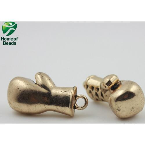 DIY Pendant Fashion Gold Boxing gloves Charms Jewelry Making Handmade 15x29mm (3pcs/lot) ZA1343