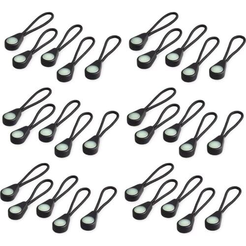 ELOS-30Pcs Night Reflection Fluorescence Draw Cord Glow in the Dark Zipper Pulls Replacement Cord Jacket Coat Backpack Tent