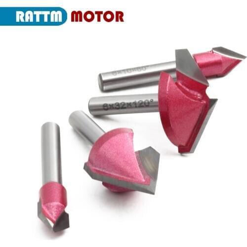 CNC Engraving 3D-V Bits Router 60/90/120/150 Degree 6-32mm V Groove Acrylic Wood chamfer