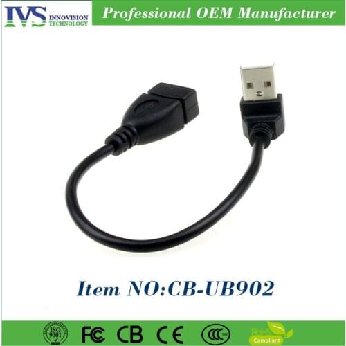 Good usb extension cable 90degrees usb2.0 pure copper wire L20cm