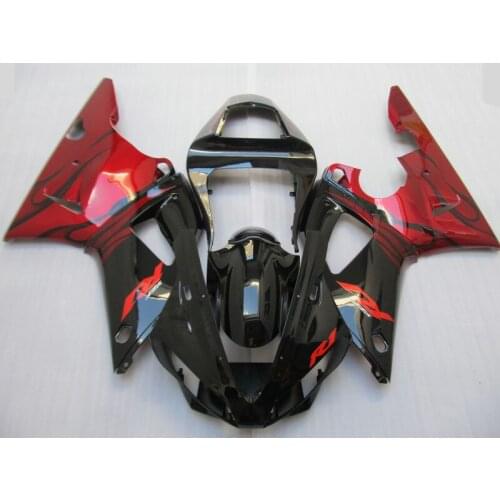Custom Motorcycle Fairing kit for YAMAHA YZFR1 00 01 YZF R1 YZF1000 2000 2001 ABS Red gloss black Fairings set+Gifts YB04