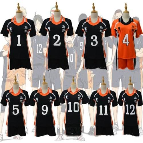 Cosplay Football Anime Halloween Carnival Haikyuu Cosplay Karasuno High School Volleyball Club Hinata Shyouyou Jerseys Uniform