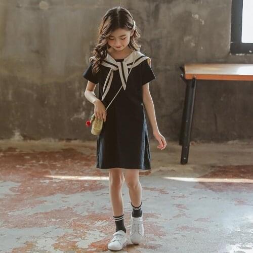 Summer Dress Girl Patchwork Dress For Girl Casual Style Children Party Dress Teenage Childrens Clothing For Girls